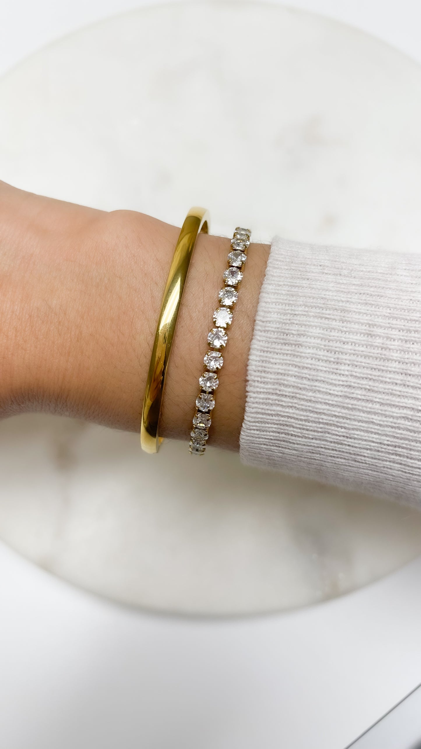 Bangle & zircon bracelet