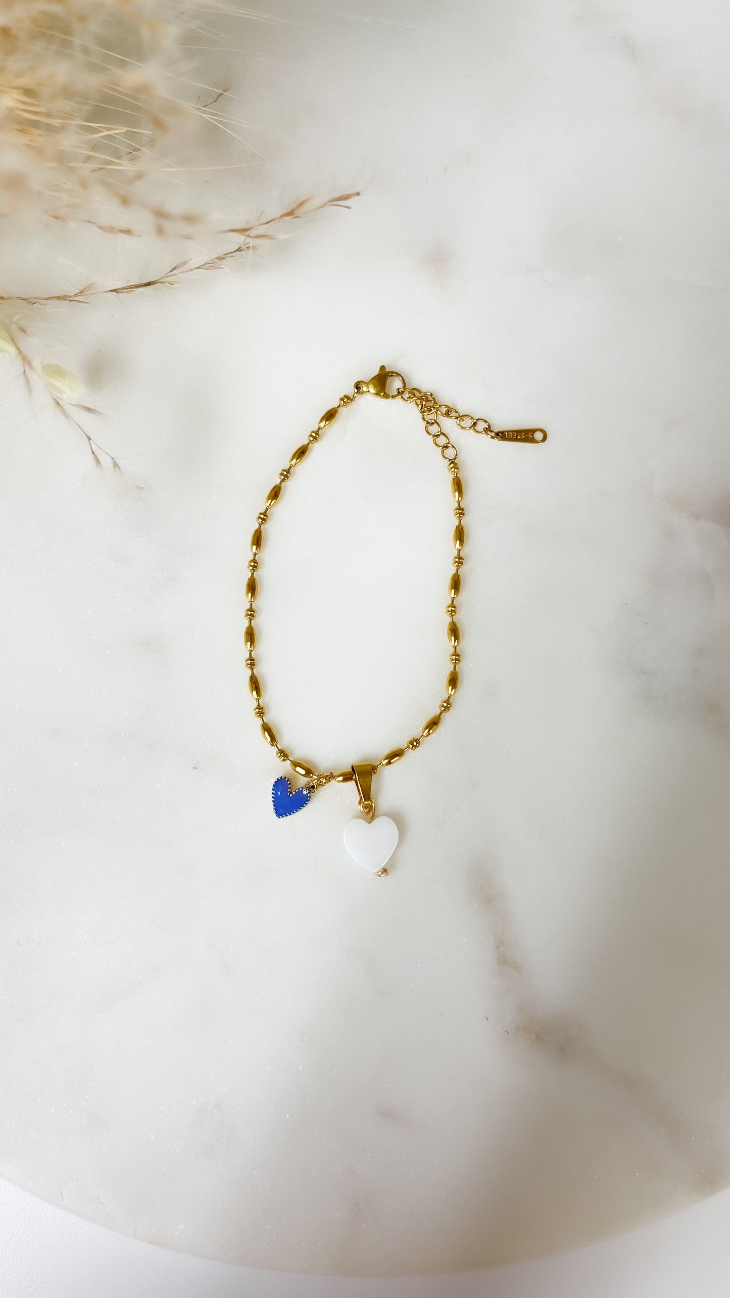 Blue heart bracelet