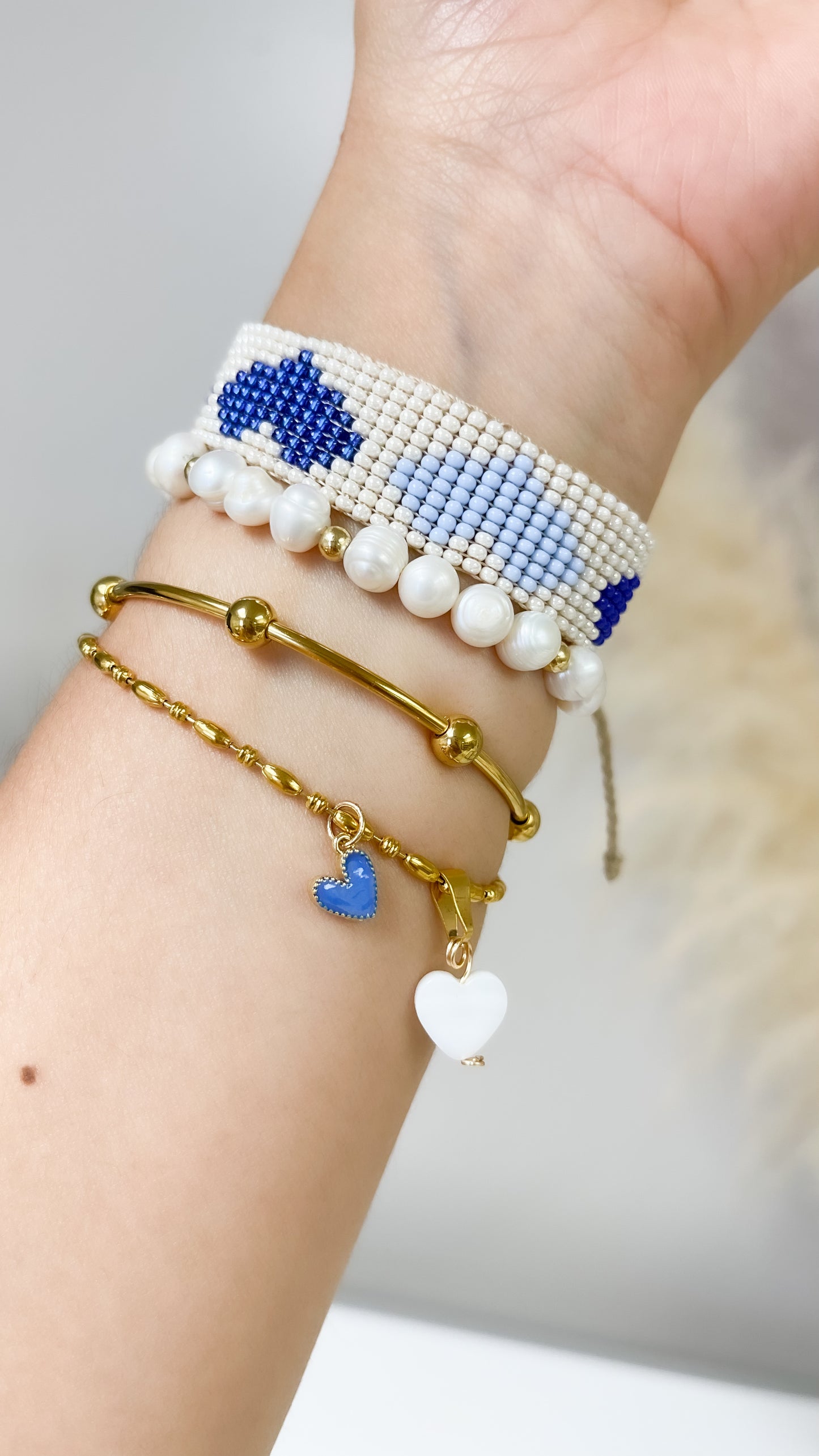 Blue heart bracelet